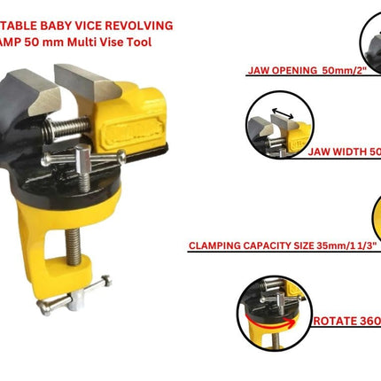 Professional Baby Portable Bench Clamping Vice Vise 360° Swivel Base Revolving Base