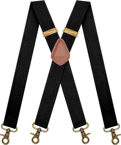 Suspenders for Men Heavy Duty Swivel Hooks Retro X-Back Adjustable Brace