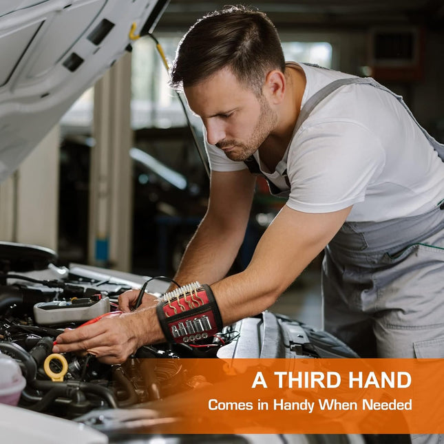 Buyohlic Magnetic Wristband for Holding Screws, Nails, Super Strong Magnets Tools Gifts for Dad