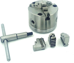 80 mm Chucks with Back Plate for 3" I 80 mm & 4" Inch I 100 mm Rotary Tables & Small Bench Top Lathe Machines