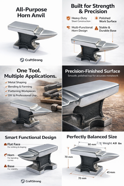 All-Purpose Horn Anvil – Heavy Duty for Jewelry Making Metal Forming Hammering Stamping