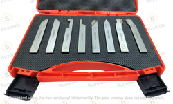 Lathe forming tool set in protective case