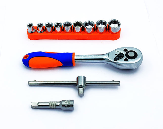 Buyohlic  3/8-Inch Drive Extendable Ratchet socket wrench set with 9 Pcs Hex Drive Socket Set