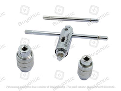Ratchet Type Tap Wrench with Interchangeable Heads Set Capacities 1/8" to 1/4" & 1/4" to 1/2"