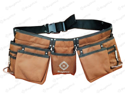 Heavy-Duty Polyester Tool Bag with 11 Pockets With Belt– Double-Sided Design with Multiple Side Pockets- Quick Release Buckle