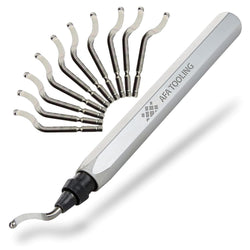 Deburring Tool with 10 HSS Swivel Blades – Reamer for Metal, Plastic, Resin, Copper, PVC, and 3D Printed Parts