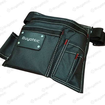 Durable Canvas 5-Pockets Single Side Tool Pouch Bag /Work Apron-Adjustable Belt