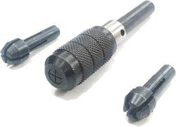 3 Piece Pin Chuck Set-Capacity: 0"-1/32", 1/32"-1/16", 1/16"-3/32"-Small Drill Bits