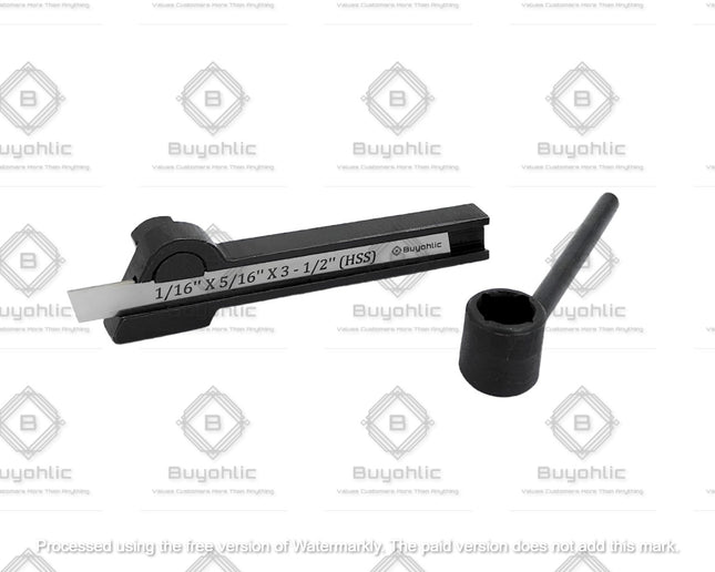 Precision grooving lathe parting tool holder setup