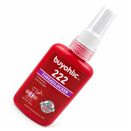 Thread Locker Red 222 -50ml  Low Strength Oil Resistant Removable Thread Lock Glue for Nuts, Bolts, & Fasteners,Screw Glue to Prevent Loosening & Corrosion