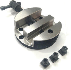 HV 4" (100 mm) Tilting Milling Indexing Horizontal Vertical Rotary Table with Round Vice- Metal Working