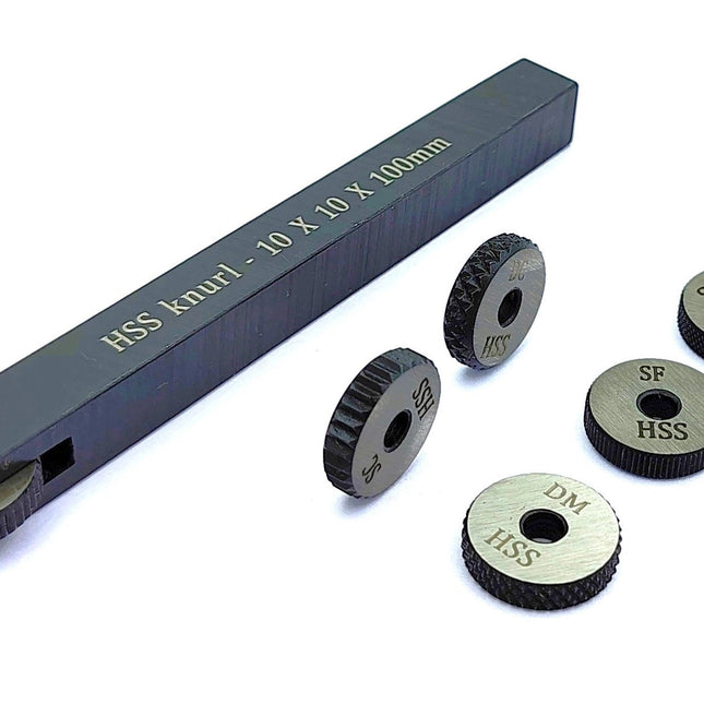 Buyohlic Single wheel knurling tool holder with 5 spare HSS knurls