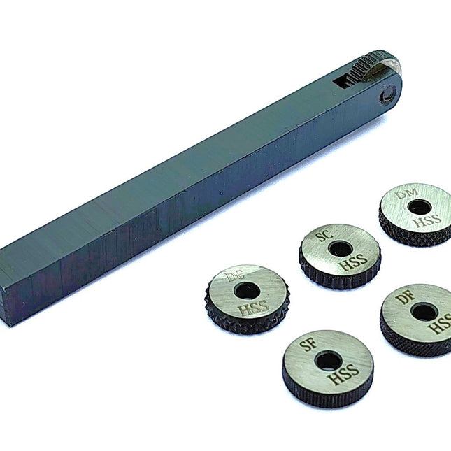 Buyohlic Single wheel knurling tool holder with 5 spare HSS knurls