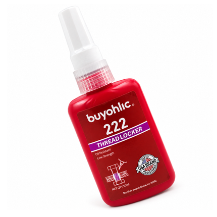 Thread Locker Red 222 -50ml  Low Strength Oil Resistant Removable Thread Lock Glue for Nuts, Bolts, & Fasteners,Screw Glue to Prevent Loosening & Corrosion