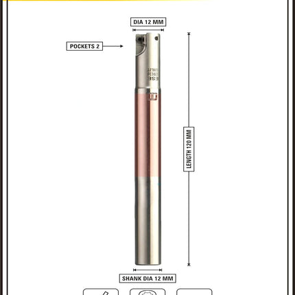 Indexable Insert Endmill 12 MM II 10 Pcs JDMT0702 Carbide Inserts Free