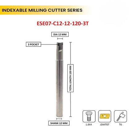Indexable Insert Endmill 12 MM II 10 Pcs JDMT0702 Carbide Inserts Free