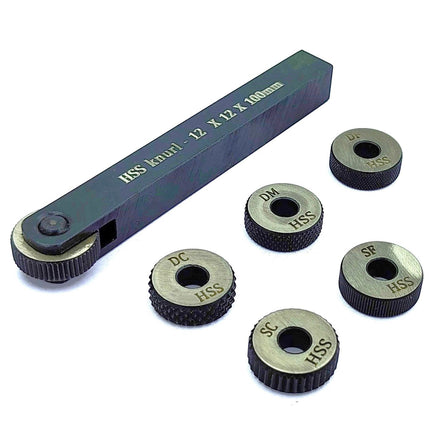 Buyohlic Single wheel knurling tool holder with 5 spare HSS knurls