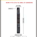 Dia 16 mm~Len 200 mm~16 mm Shank 2T