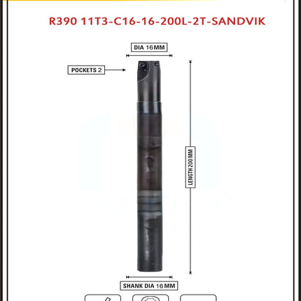 Indexable Insert Endmill 200 Length II 10 Pcs R39011T3 Carbide Inserts Free