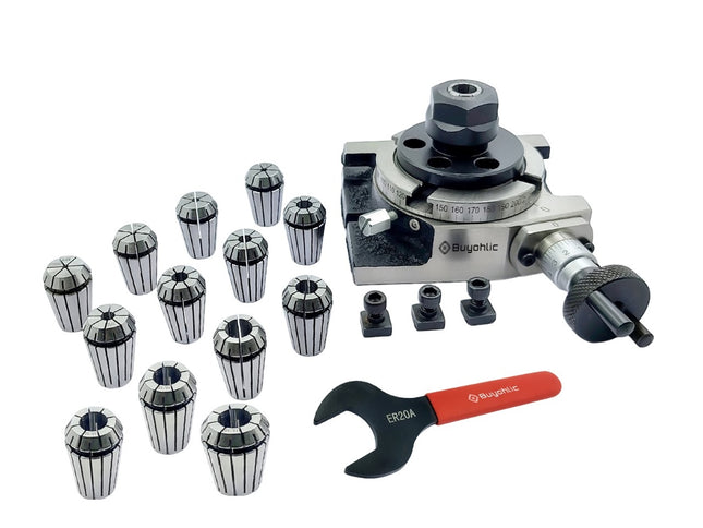 3" Inch I 80mm 4 slot Rotary Indexing table with ER Adopter & Spanner