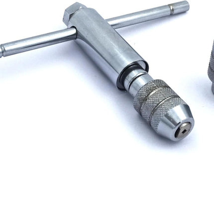 Ratchet Type Tap Wrench with Interchangeable Heads Set Capacities 1/8" to 1/4" & 1/4" to 1/2"