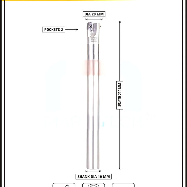 Indexable Insert Endmill 20 MM II 10 Pcs APKT11T3 Carbide Inserts Free