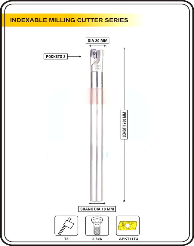 Indexable Insert Endmill 20 MM II 10 Pcs APKT11T3 Carbide Inserts Free