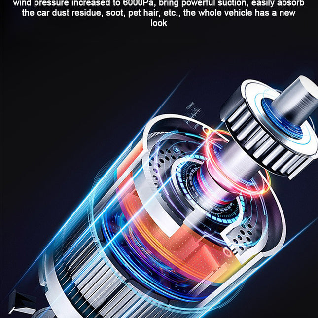 Buyohlic 3 in 1 Mini Vacuum Cleaner for Car 6000 PA Super Suction Cordless 120W High Power Rechargeable Car Vacuum Wireless Handheld Portable