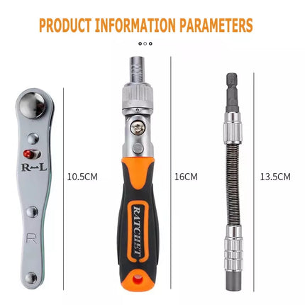 Buyohlic International 38 Pcs Interchangeable screw driver heads Set and 10 hex Drive Socket Set ratchet adjustable wrench All in One Screwdriver Set