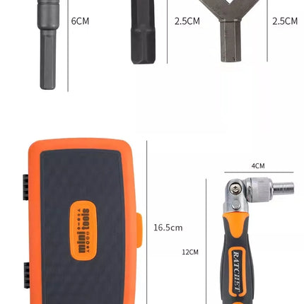 Buyohlic International 38 Pcs Interchangeable screw driver heads Set and 10 hex Drive Socket Set ratchet adjustable wrench All in One Screwdriver Set