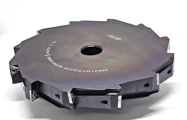 Side Face Mill Roughing Cutter, 160mm Diameter, 12 Pocket, 32mm Bore, 10x5mm Keyway, for SPMG14 Inserts, Both Side Milling