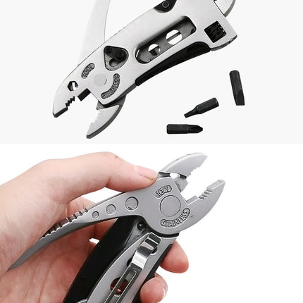 Buyohlic Multitool Wrench set 7 Tools/Pliers/Wire Cutter/Flat Screwdriver Adjustable Multi Purpose Stainless Steel Tool