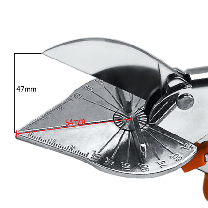 Buyohlic Multi Angle Miter Shears for Angular Cutting of Moulding and Trim, Adjustable at 45 To 135 Degree Angle Cutting Tool Including 3 Spare Blades