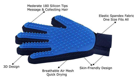 Buyohlic Grooming Mitt for Dogs, Cats, Rabbits & Horses with Long/Short/Curly Hair | Pet Hair Gloves for Pet Hair Removal Pet Grooming Glove - Gentle Deshedding Brush Glove
