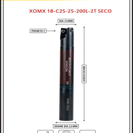 Indexable Insert Endmill 200 Length II 10 Pcs XOMX1804 Carbide Inserts Free