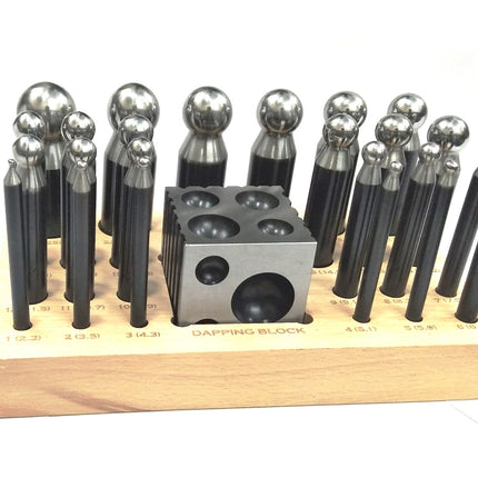 Precision Quality Steel Dapping Block Doming Die Punch Set of 24 Pcs Jewelry Making,Shaping Machine Tools