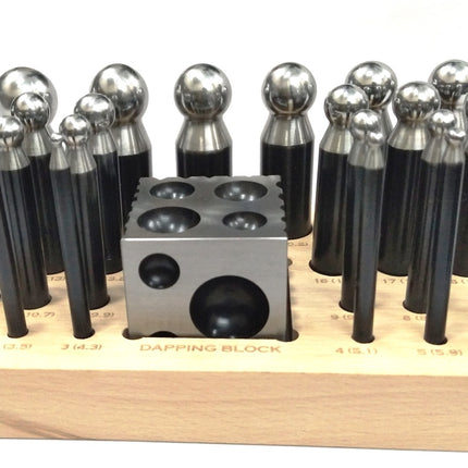 Precision Quality Steel Dapping Block Doming Die Punch Set of 24 Pcs Jewelry Making,Shaping Machine Tools