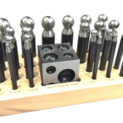 Precision Quality Steel Dapping Block Doming Die Punch Set of 24 Pcs Jewelry Making,Shaping Machine Tools