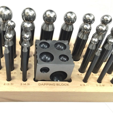 Precision Quality Steel Dapping Block Doming Die Punch Set of 24 Pcs Jewelry Making,Shaping Machine Tools