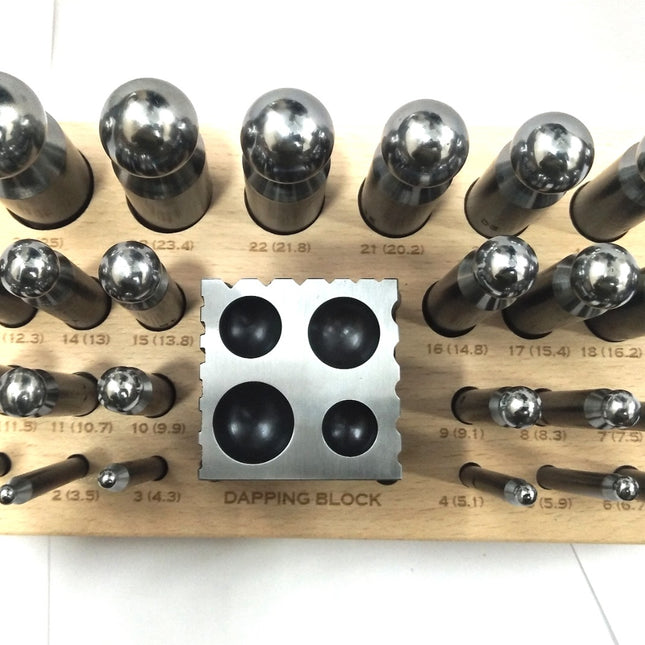 Precision Quality Steel Dapping Block Doming Die Punch Set of 24 Pcs Jewelry Making,Shaping Machine Tools