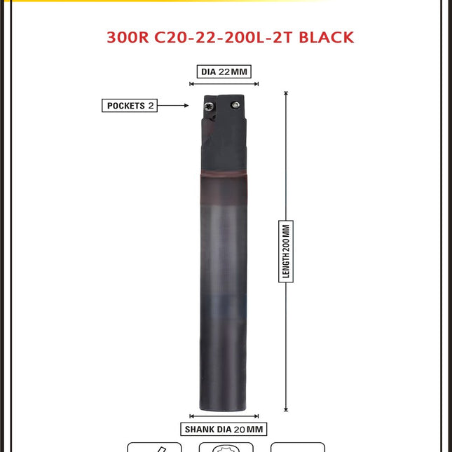 Indexable Insert Endmill 22 MM II 10 Pcs APMT1135 Carbide Inserts Free