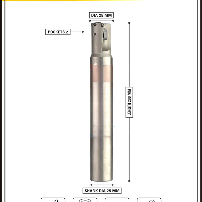 Indexable Insert Endmill 25MM II 2 Pocket II 10 Pcs JDMW09 Carbide Inserts Free