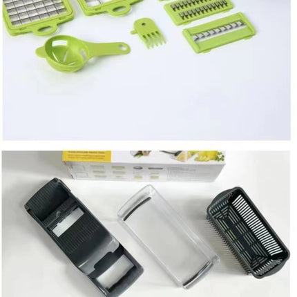 Buyohlic 16 In 1 Handheld Manual Kitchen Multifunctional Potato Veggie Grater Mandoline Slicer Chopper