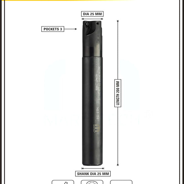 Indexable Insert Endmill 25MM II 3 Pocket II 10 Pcs AOMT123608 Carbide Inserts Free