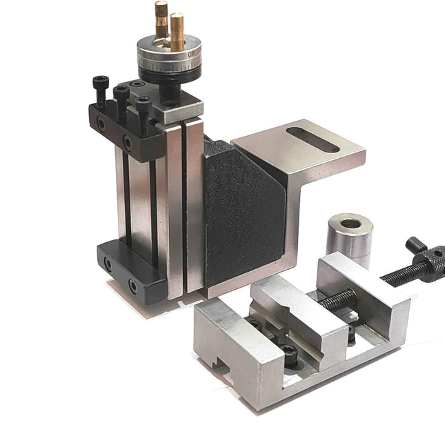 Mini Vertical Slide (90 x 50 mm) with Z Angle Plate -Instant Milling-on Small Bench Lathes