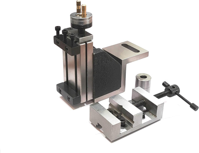 Mini Vertical Slide (90 x 50 mm) with Z Angle Plate -Instant Milling-on Small Bench Lathes