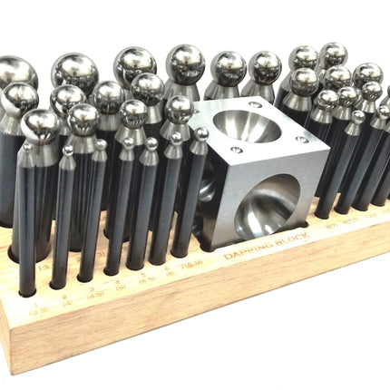 Precision Steel Dapping Block Doming Die Punch Jumbo Set of 37 Pcs- Jewelry Making,Shaping