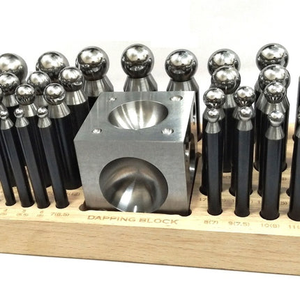 Precision Steel Dapping Block Doming Die Punch Jumbo Set of 37 Pcs- Jewelry Making,Shaping
