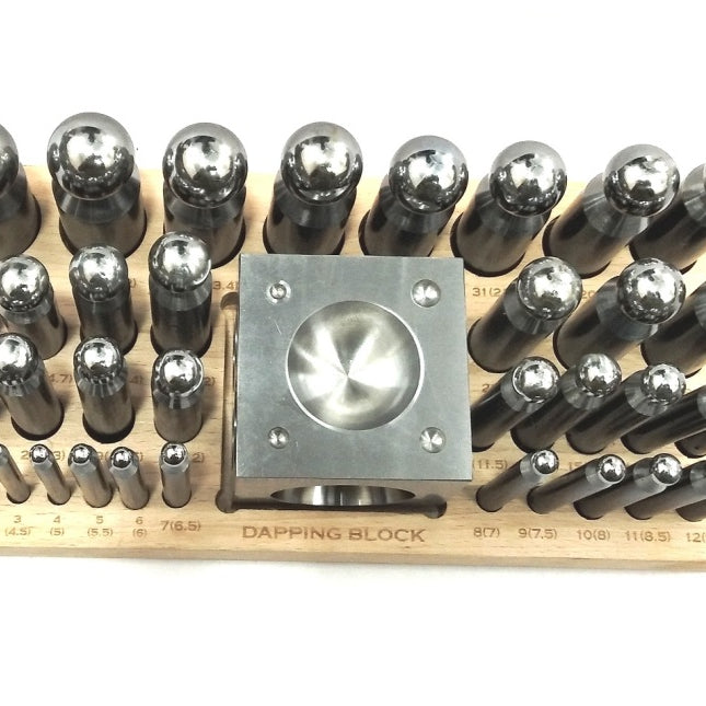 Precision Steel Dapping Block Doming Die Punch Jumbo Set of 37 Pcs- Jewelry Making,Shaping