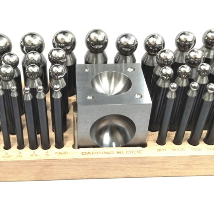 Precision Steel Dapping Block Doming Die Punch Jumbo Set of 37 Pcs- Jewelry Making,Shaping